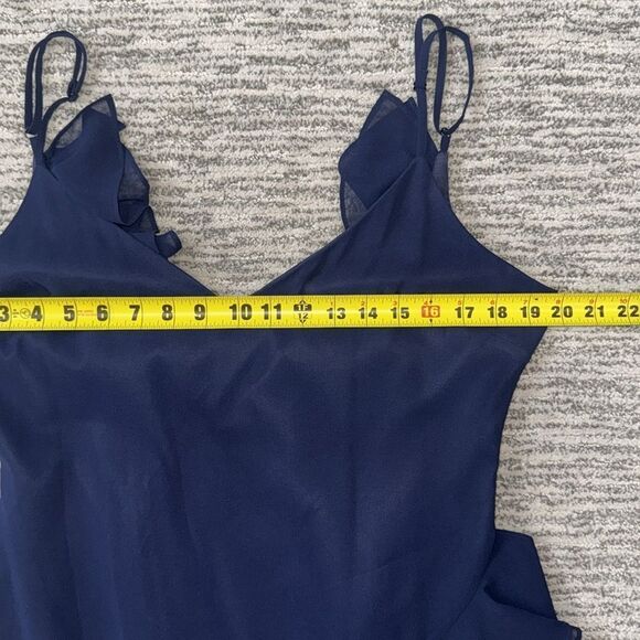 NWT MILLY Raya CHIFFON DEVORE DRESS Navy Size 12 - Picture 9 of 14